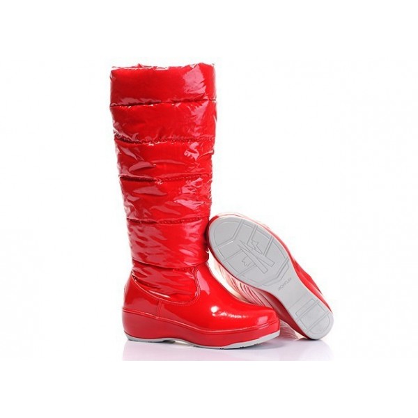 Moncler Moda Rosso vernice calda Stivaletti uscita